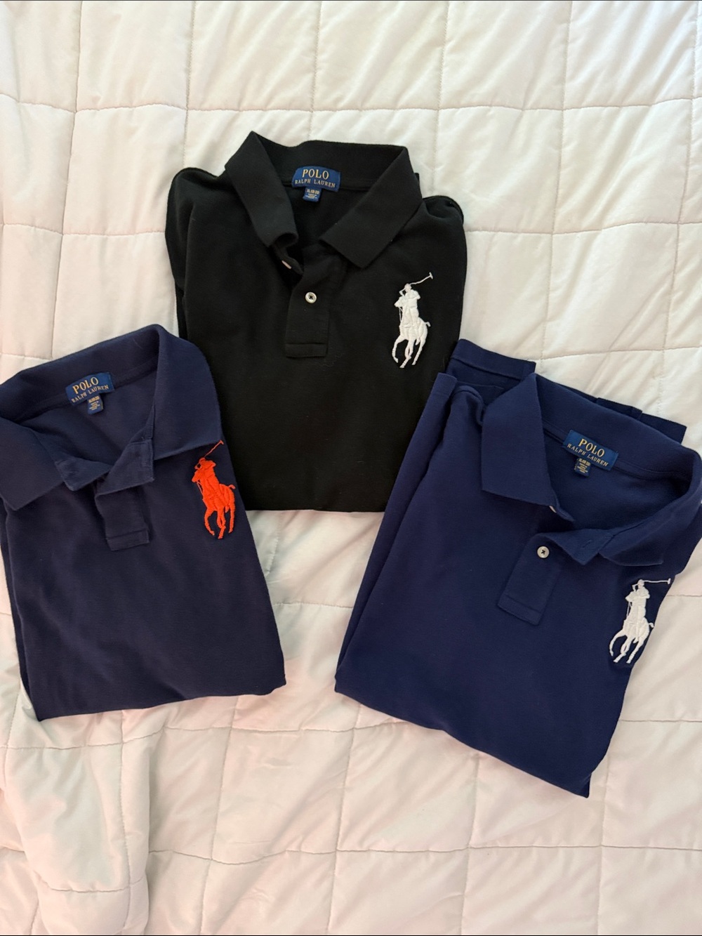 Polo Ralph Lauren Classic Polo Shirt Trio - Black & Navy with Big Pony Logo